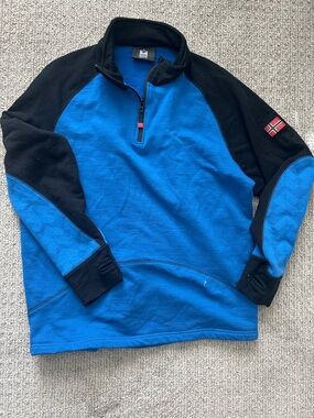 Vintage DALE OF‎ NORWAY Sweater Nordic Pure Wool 90s Royal Blue Men's Size XL
